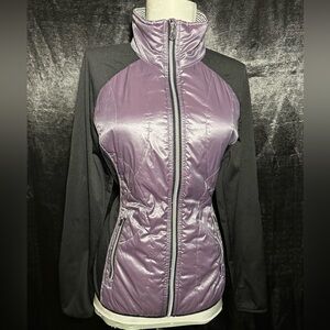 Calvin Klein Women’s Purple Quilted Black Sleeve Jacket
